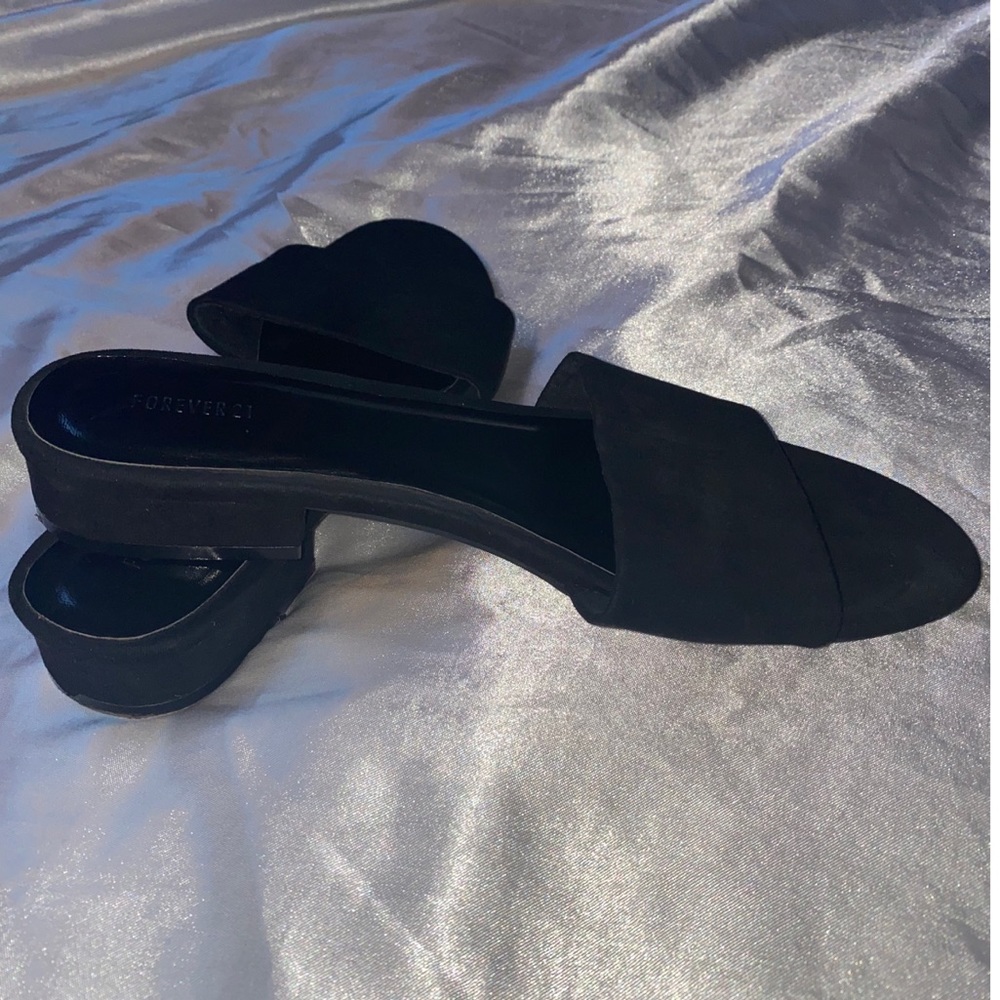 Forever 21 Black Suede Heeled Sandals